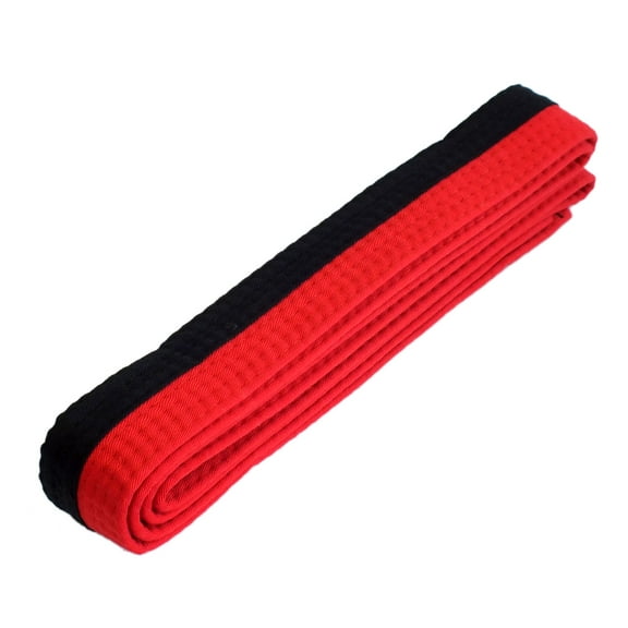 Martial Arts 1.5" Wide Karate Taekwondo Judo Double Wrap Poomsae Black/Red Belt