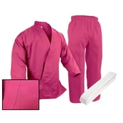 Martial Arts Karate 7.5 oz Pink Karate Taekwondo Uniform Gi Premium Fabric ( Size #00)