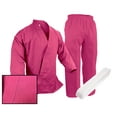thumbnail image 1 of Martial Arts Karate 7.5 oz Pink Karate Taekwondo Uniform Gi Premium Fabric ( Size #2), 1 of 3