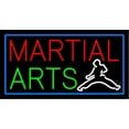 thumbnail image 1 of Martial Arts LED Neon Sign 13" Tall x 24" Wide - inches Black Square Cut Acrylic Backing, with Dimmer - Premium built indoor Sign for Storefront, Store interior, School, College, Sports complex., 1 of 7
