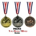 thumbnail image 1 of Martial Arts Medals, Karate Taekwondo Medal Tournament Awards Medals w/ Ribbons (Gold, 5 pcS), 1 of 2