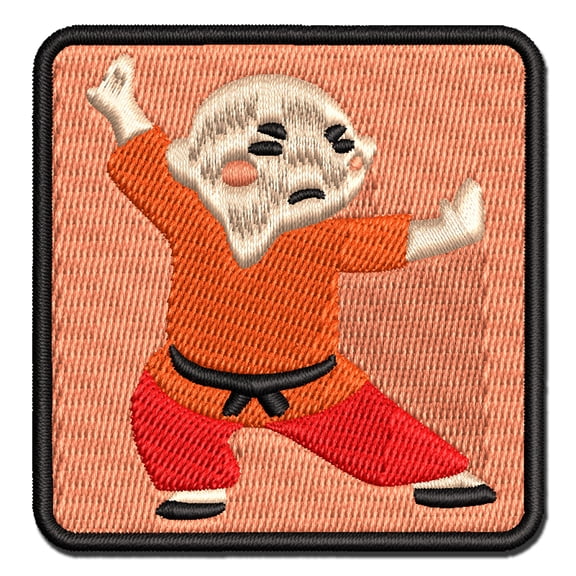 Martial Arts Monk Boy Applique Multi-Color Embroidered Iron-On Patch - 3.5 Inch Large