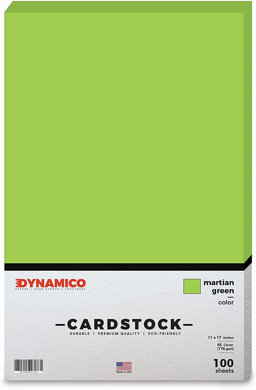 Martian Green 11 x 17" Cardstock Paper - Tabloid/Ledger - for Cards and Stationery Printing | Medium weight 65 LB (175 gsm) Cover Card Stock | 100 Sheets Per Pack