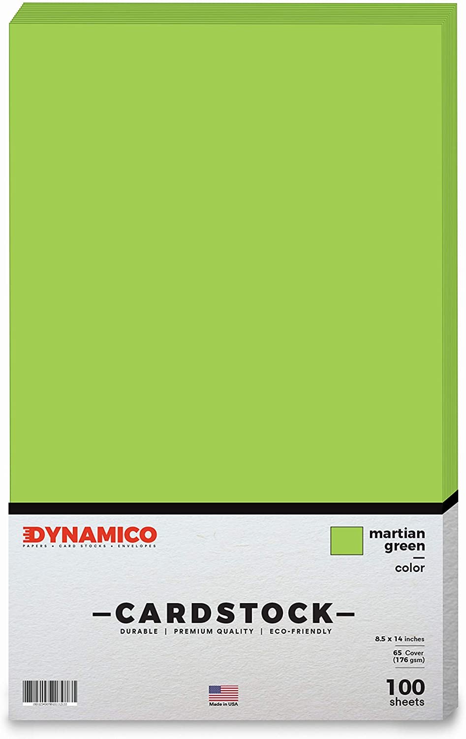 Martian Green 8.5 x 14" Cardstock Paper - Legal/Menu Size - for Cards and Stationery Printing | Medium weight 65 LB (175 gsm) Cover Card Stock | 100 Sheets Per Pack