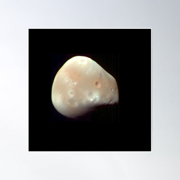 Martian Moon Deimos Poster Wall Art, Modern Wall Decor, 24x24 UNFRAMED