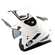 Martian Motorcycle Bluetooth Helmet Full Face Dual Visor Bluetooth Headset HM-BH2 Glossy White