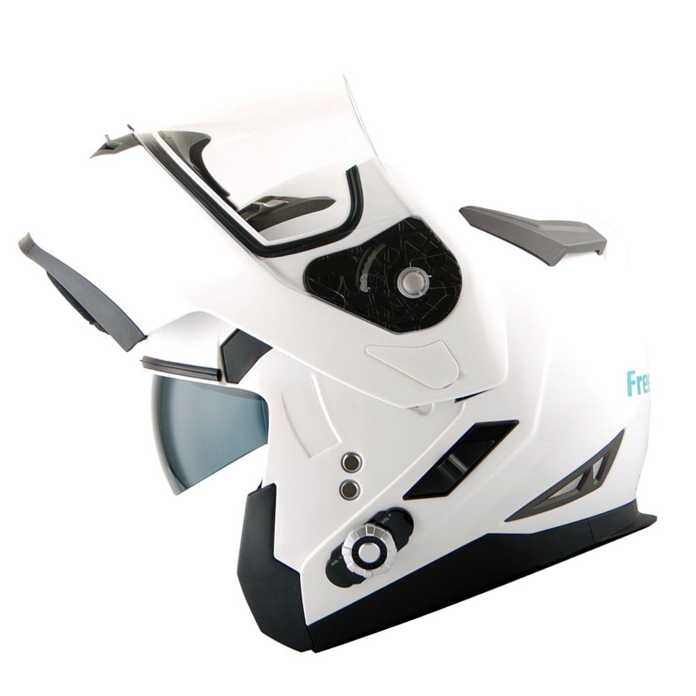 Martian Motorcycle Bluetooth Helmet Modular Full Face Flip up Dual Visor Bluetooth Headset: HM-BH1 Glossy White