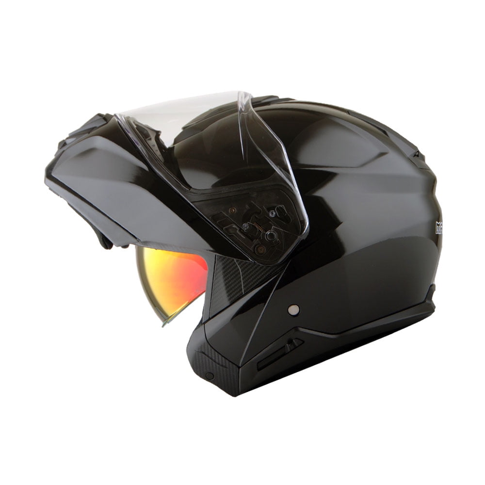 Martian Motorcycle Modular Full Face Helmet Flip up Dual Visor Sun Shield: HG362 Glossy Black