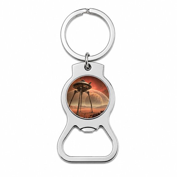 Martian Tripod War Machine Sci-fi From War Of The Worlds Portable Bottle Opener Metal Keychain