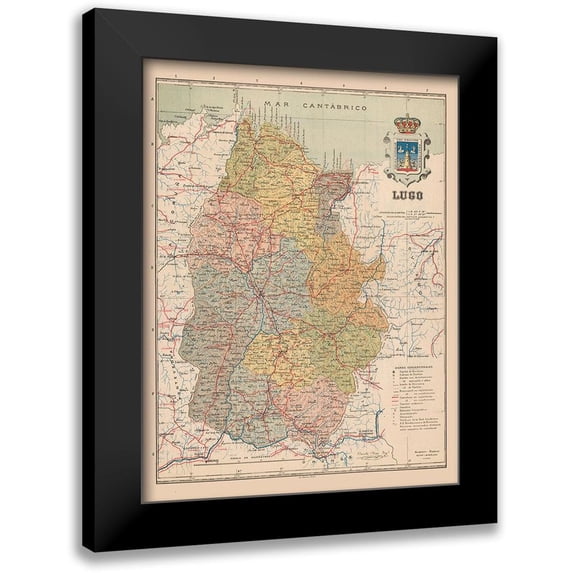 Martin 12x14 Black Modern Framed Museum Art Print Titled - Lugo Spain Europe - Martin 1911