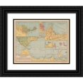 thumbnail image 1 of Martin 18x15 Black Ornate Wood Framed with Double Matting Museum Art Print Titled - Spanish Possessions in North Africa - Martin 1903, 1 of 4