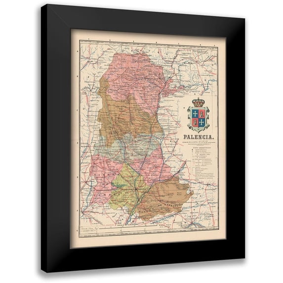 Martin 19x24 Black Modern Framed Museum Art Print Titled - Palencia Spain Europe - Martin 1911