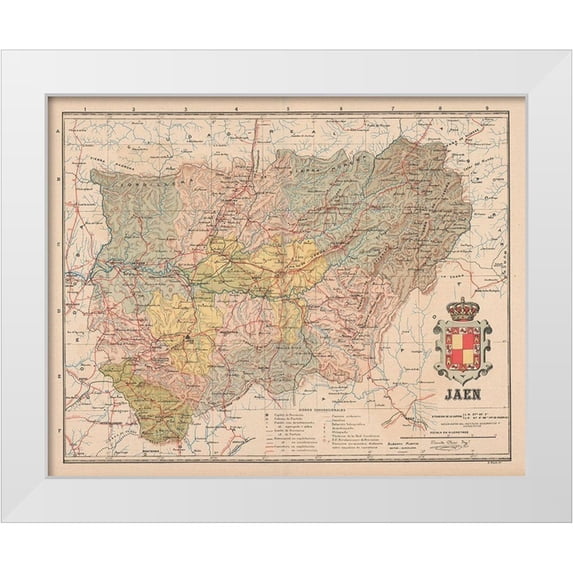 Martin 32x26 White Modern Wood Framed Museum Art Print Titled - Jaen Spain Europe - Martin 1911