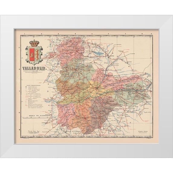 Martin 32x26 White Modern Wood Framed Museum Art Print Titled - Valladolid Spain Europe - Martin 1911