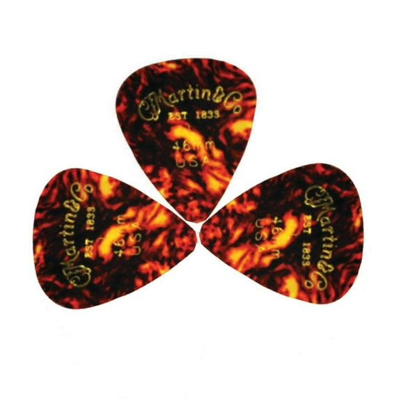 Martin 46mm Standard Tortoise Shell Pick Pack, 12pc