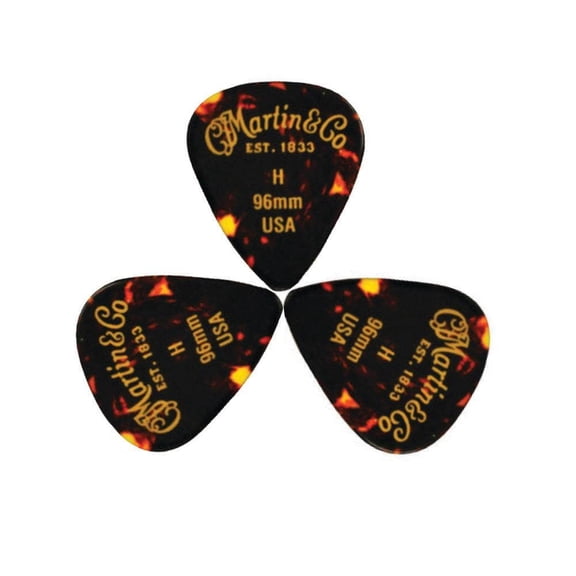 Martin 96mm Standard Tortoise Shell Pick Pack, 12pc