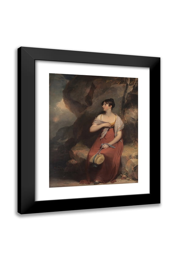 Martin Archer Shee 12x14 Black Modern Framed Museum Art Print Titled - A Woman in a Landscape