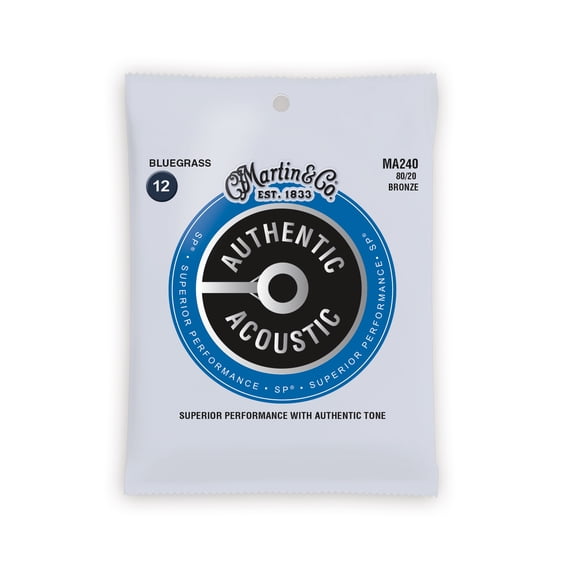 Martin Authentic Acoustic Guitar Strings - Superior Performance - 80/20 Bluegrass