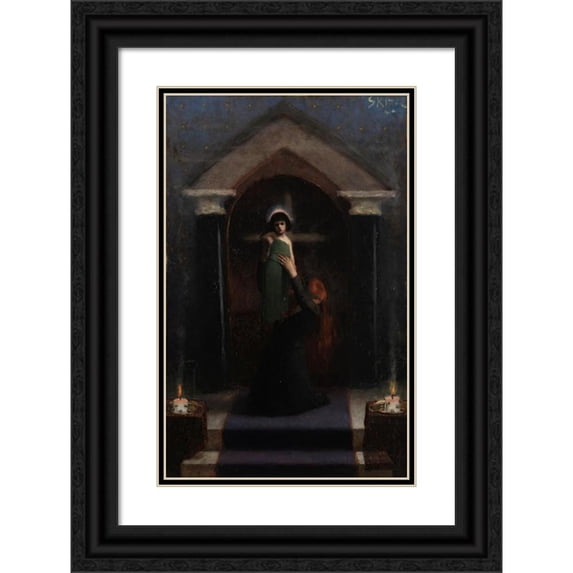 Martin Brandenburg 13x18 Black Ornate Wood Framed Double Matted Museum Art Print Titled - The Light of the World (Around 1909)