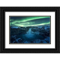 Martin Castan, David 14x11 Black Ornate Wood Framed with Double Matting Museum Art Print Titled - Aurora Borealis