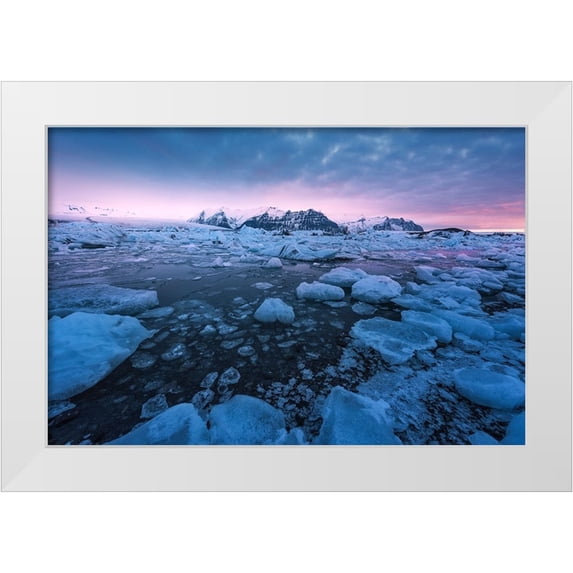 Martin Castan, David 24x17 White Modern Wood Framed Museum Art Print Titled - Jokulsarlon
