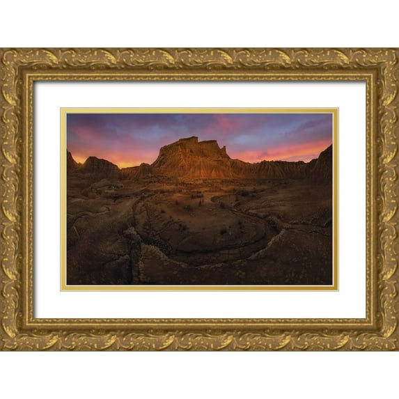Martin Castan, David 32x22 Gold Ornate Wood Framed with Double Matting Museum Art Print Titled - Badlands