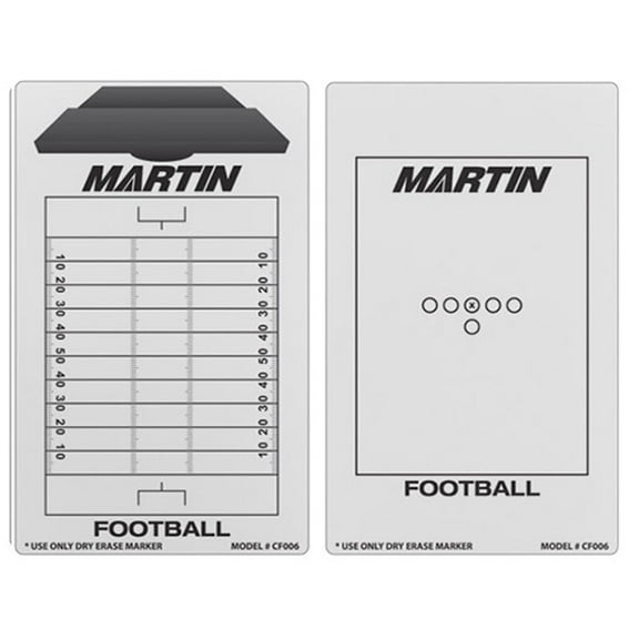 NEW Martin Dry Erase 2 Sided Football Field Coaches Play Board & Marker 9"x16"