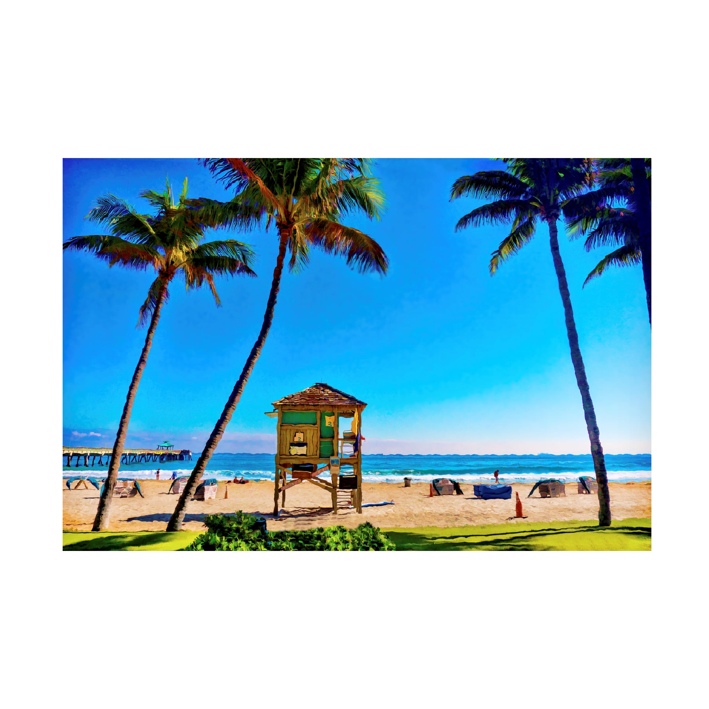 Martin Fine Photography Palm Trees Canvas Art in Blue and Tan