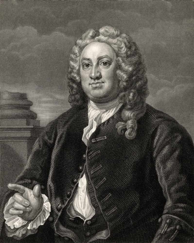 Martin Folkes 1690 To 1754 English Antiquary And Natural Philosopher Engraved By R Hart After Hogarth From The Works Of Hogarth Published London 1833 Canvas Art - Ken Welsh Design Pics (12 x 16)
