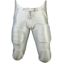 Martin Football ADULT "Dazzle" Game Pants with Integrated 7-Piece Pad Set, WHITE
