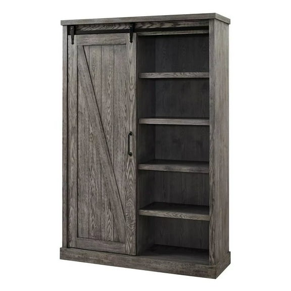 Martin Furniture Avondale 5 Shelf Bookcase in Gray and Weathered Oak