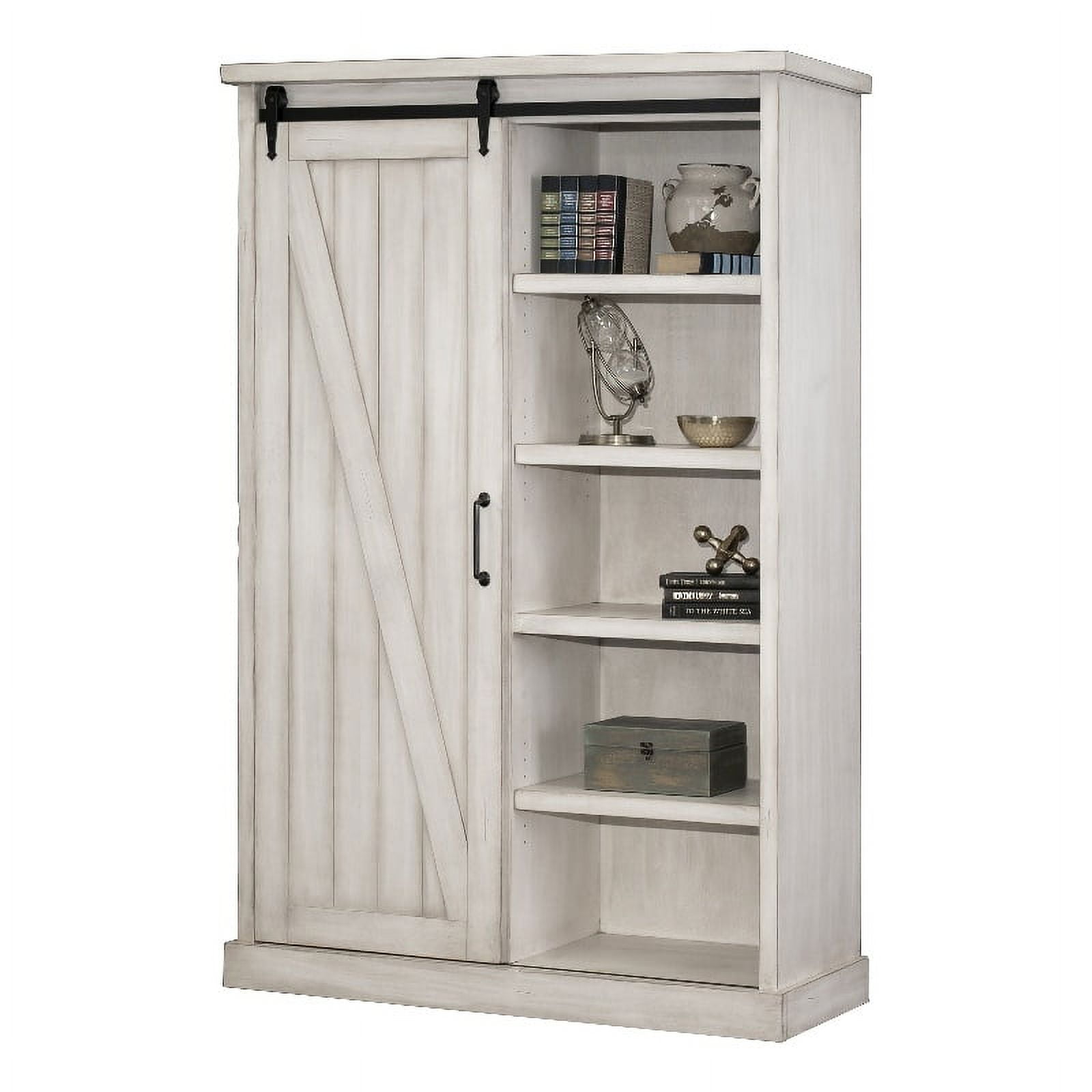 Avondale Farmhouse 48" White Adjustable Door Bookcase