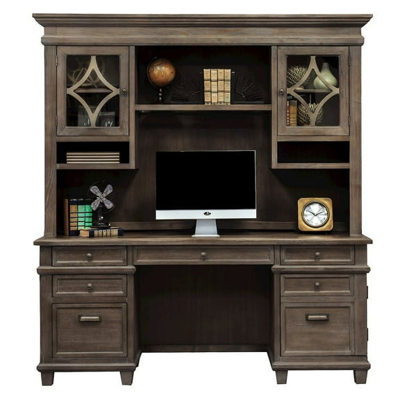 Martin Furniture Carson Credenza Wood Office Desk Writing Table Gray