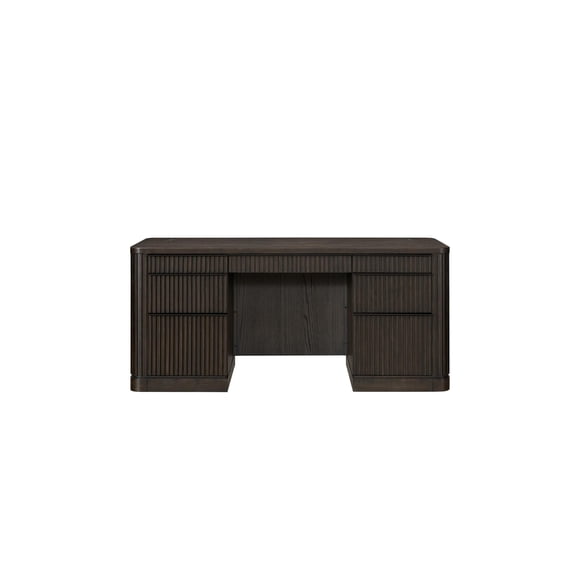Contemporary Executive Wood Credenza Executive Desk Fully Assembled Brown