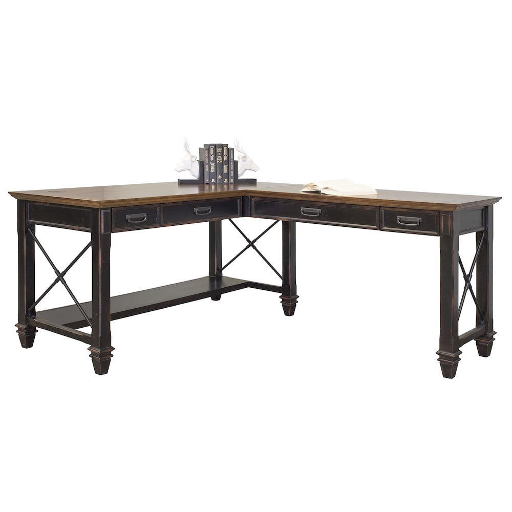 Martin Furniture Hartford Wood 60" L-Shaped Desk in Brown