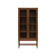 thumbnail image 1 of Martin Furniture Mid-Century Modern Wood Dining Display Cabinet, Kitchen Storage, Bookcase, Brown, 1 of 14
