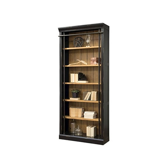 Martin Furniture Traditional Metal Toulouse Wood Bookcase in Black