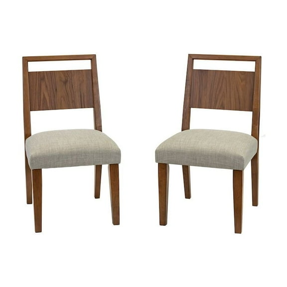 Martin Furniture Two Wood Mid-Century Modern Kitchen Table Chairs, Dining Seats, Brown