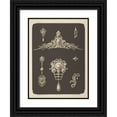 thumbnail image 1 of Martin Gerlach 14x18 Black Ornate Wood Framed Double Matted Museum Art Print Titled - Seven Designs for Jewelry, Including Large Pearl and Diamond Brooch. (1872 - 1873), 1 of 5