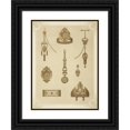 thumbnail image 1 of Martin Gerlach 19x24 Black Ornate Framed Double Matted Museum Art Print Titled: Ii Jahrgang (Liefr. II) 4. (Eight Designs for Jewelry, Including Gold Pieces with Green Stones and P, 1 of 5