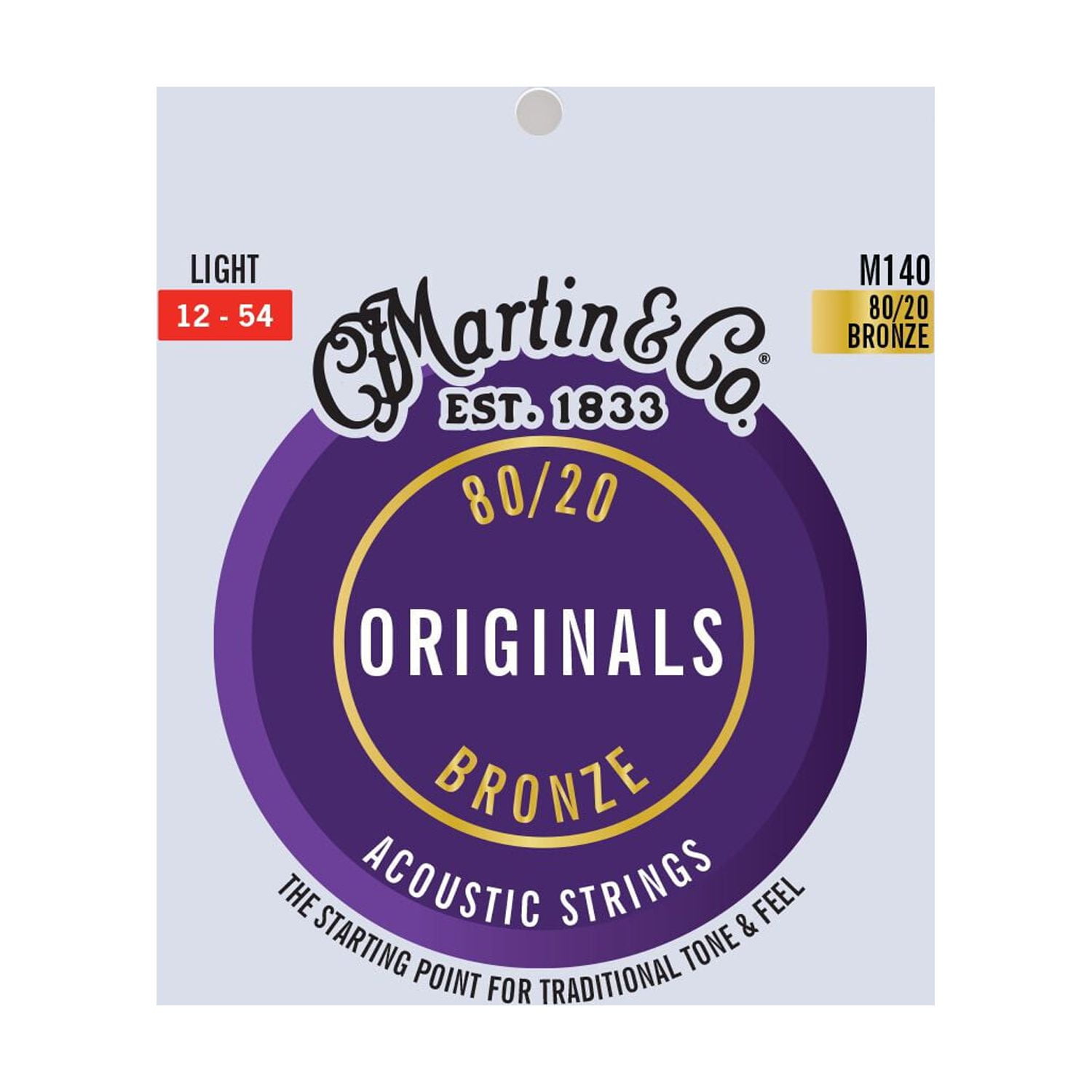 Martin Guitar Original Acoustic M170 80/20 Bronze, Extra LightGauge