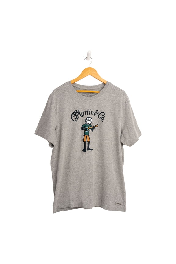 Life is Good, Ukulele Logo Tee Shirt, Charcoal- Medium