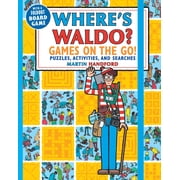 Wheres Waldo? Games on the Go! Puzzles, Activities, and Searches a Compact, Travel-Size Hidden Object Activity Book with Mazes, Memory Games, Spot-The-Difference Challenges, and More Hardcover