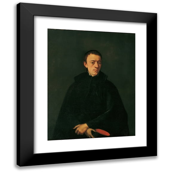 Martin Johann Schmidt 12x14 Black Modern Framed Museum Art Print Titled - Portrait of the Canon Wodl (1768)