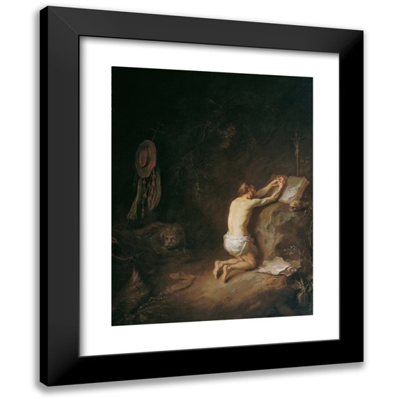 Martin Johann Schmidt 15x18 Black Modern Framed Museum Art Print Titled - Saint Jerome (1765)
