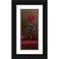 thumbnail image 1 of Martin Johnson Heade 12x24 Black Ornate Framed Double Matted Museum Art Print Titled: Red Rose and Heliotrope in a Vase (Requited and Unrequited Love) (circa 1871-1880), 1 of 5