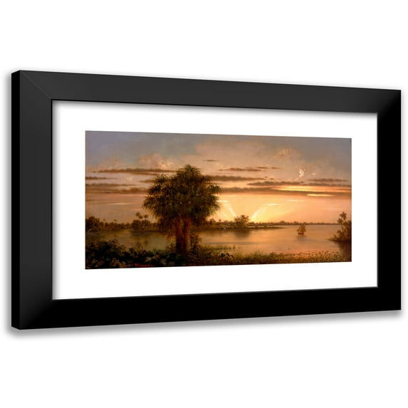 Martin Johnson Heade 14x9 Black Modern Framed Museum Art Print Titled - Florida Sunrise