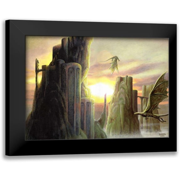 Martin, Jose Luis 14x11 Black Modern Framed Museum Art Print Titled - Dragons Land