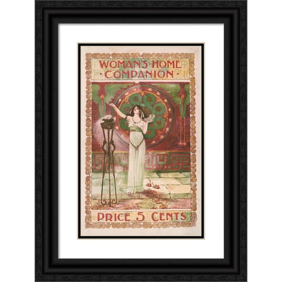 Martin Justice 11x14 Black Ornate Wood Framed Double Matted Museum Art Print Titled: Woman's Home Companion (1897)