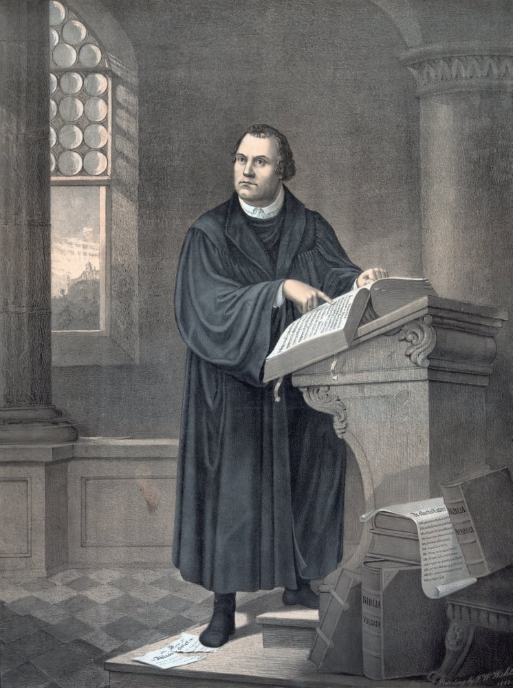 Martin Luther 1483 To 1546 German Theologian After A 19Th Century Lithograph Canvas Art - Ken Welsh Design Pics (12 x 17)